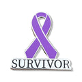 Purple Survivor Awareness Ribbon Enamel Pin