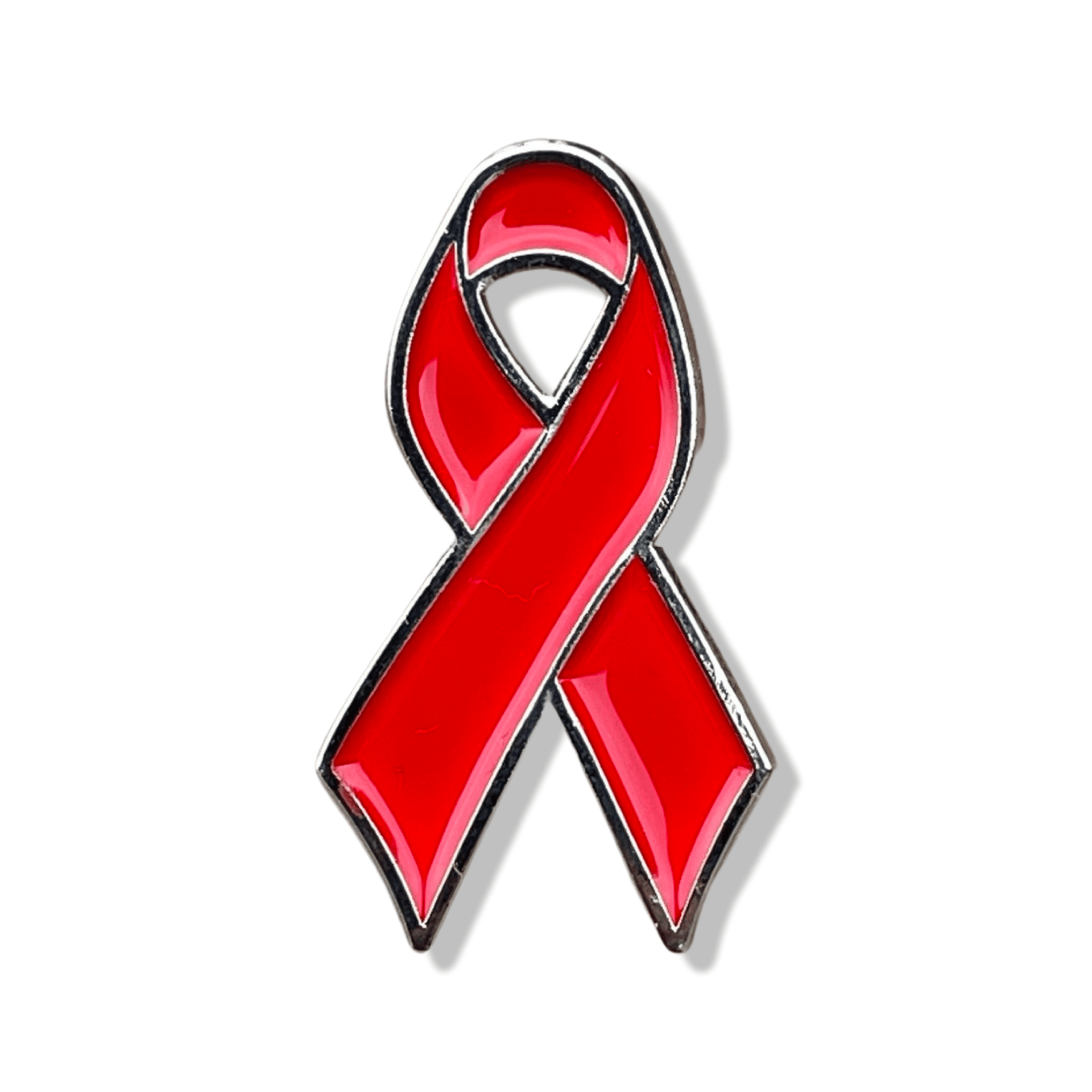 Red Awareness Ribbon Pin - Enamel Lapel Accessory With Secure Post
