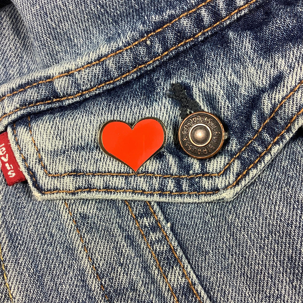 Red Heart Enamel Pin ¾-inch – Everyday Wear, Wedding Favor & Gift