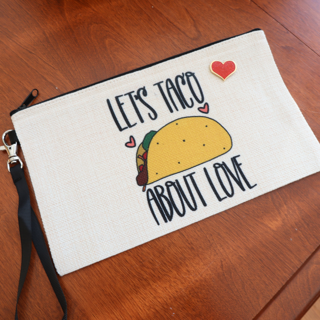 Red Heart Enamel Pin With Glitter