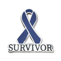 Survivor Awareness Ribbon Lapel Pin in the Color Navy