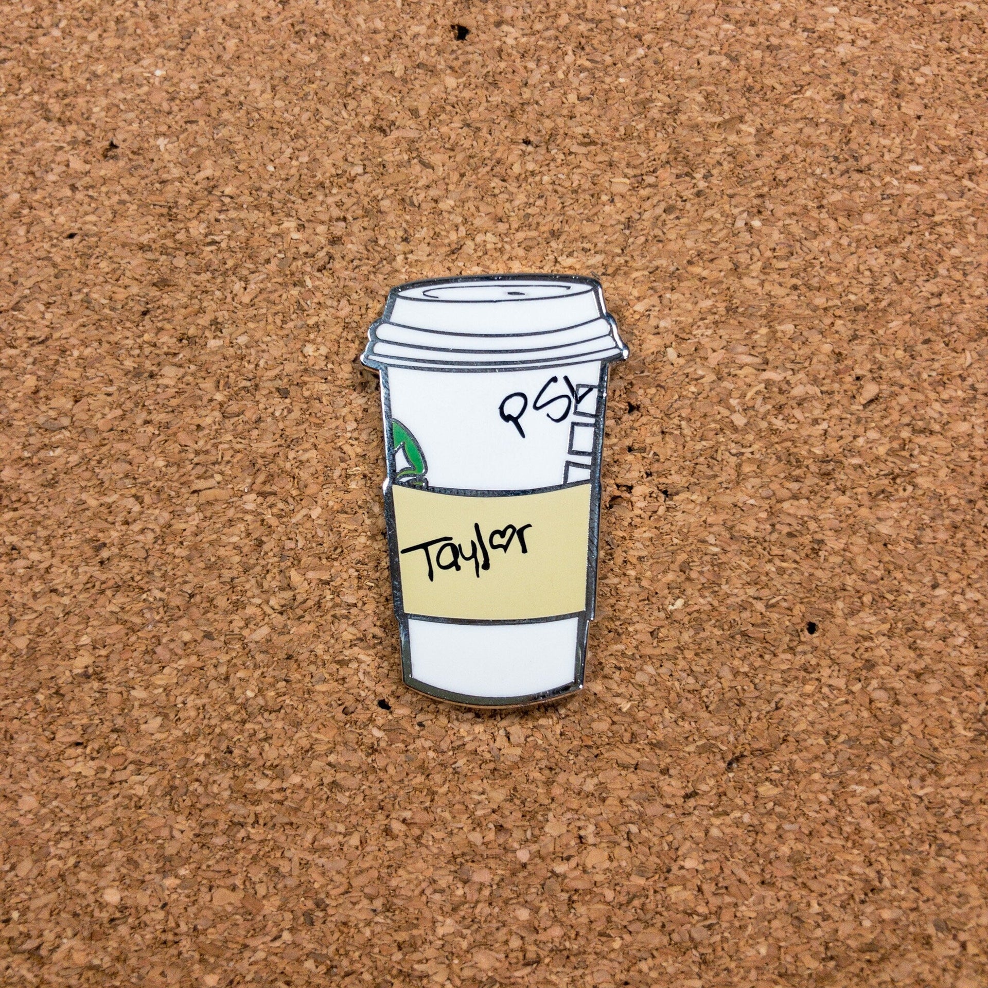 Taylor Pumpkin Spice Latte Pin – Hard Enamel Lapel Pin | Cute Coffee Lover Gift