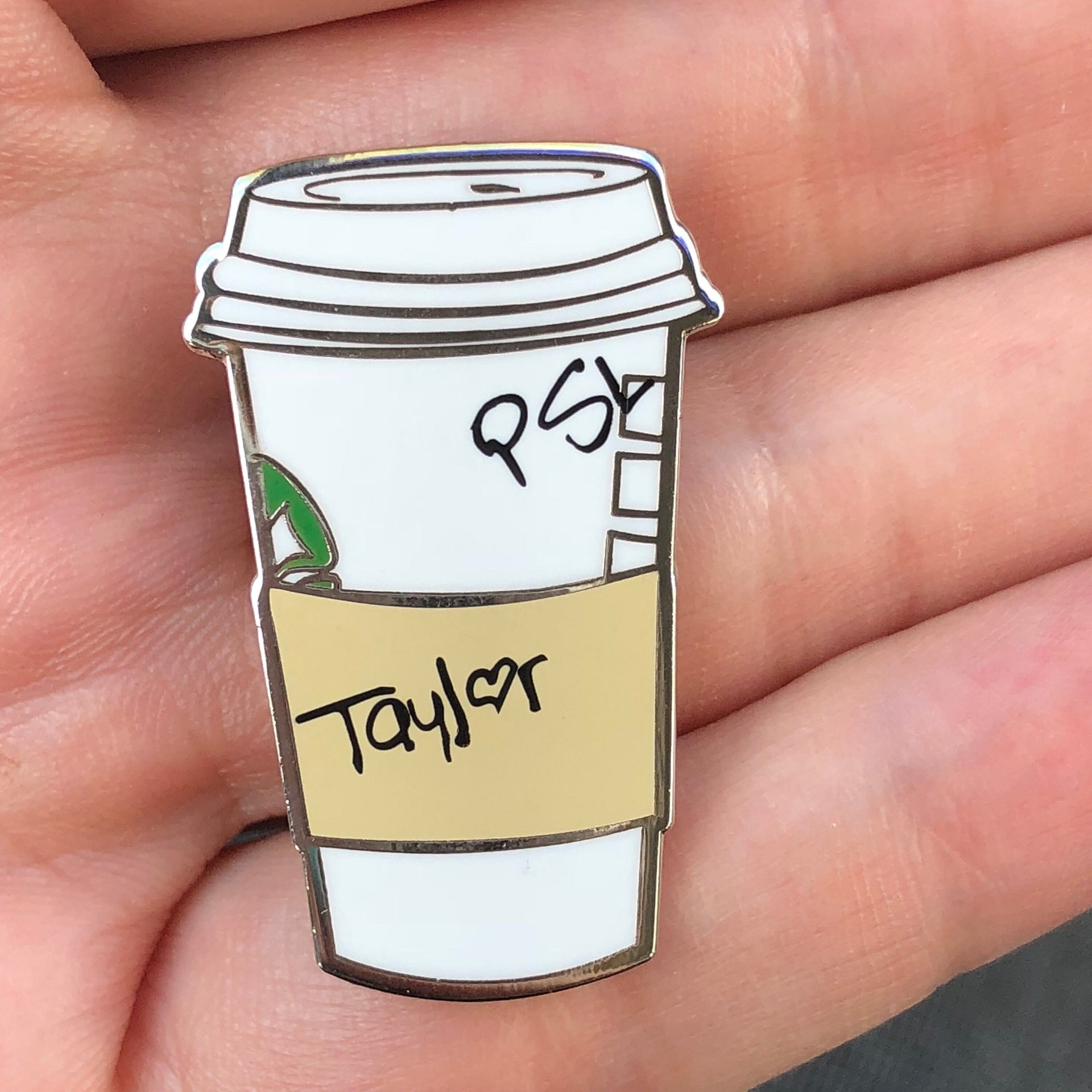 Taylor Pumpkin Spice Latte Pin – Hard Enamel Lapel Pin | Cute Coffee Lover Gift