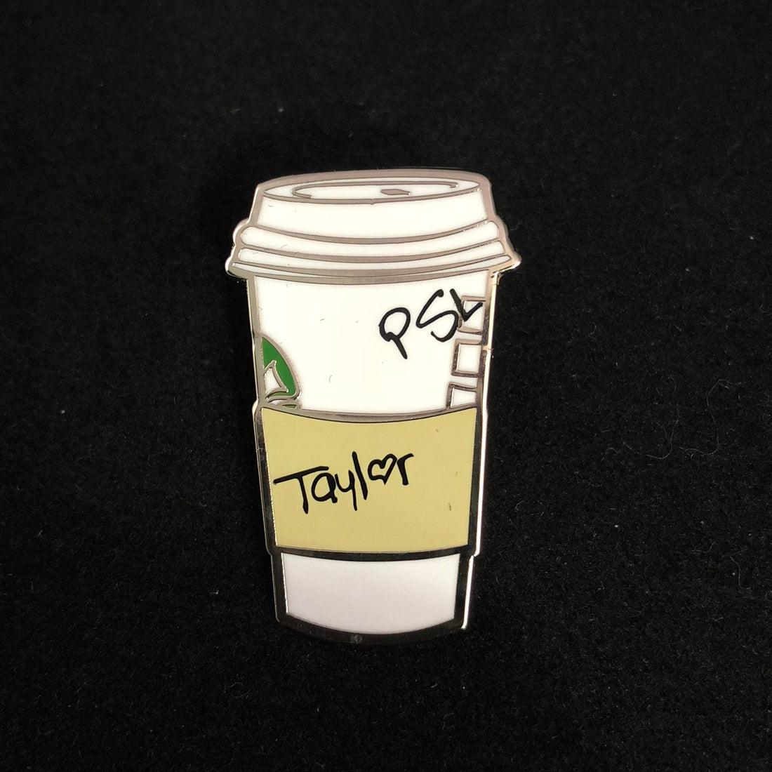 Taylor Pumpkin Spice Latte Pin – Hard Enamel Lapel Pin | Cute Coffee Lover Gift