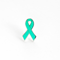 Teal Blue Awareness Ribbon Enamel Pin – Support for Ovarian Cancer, Sexual Assault & PTSD