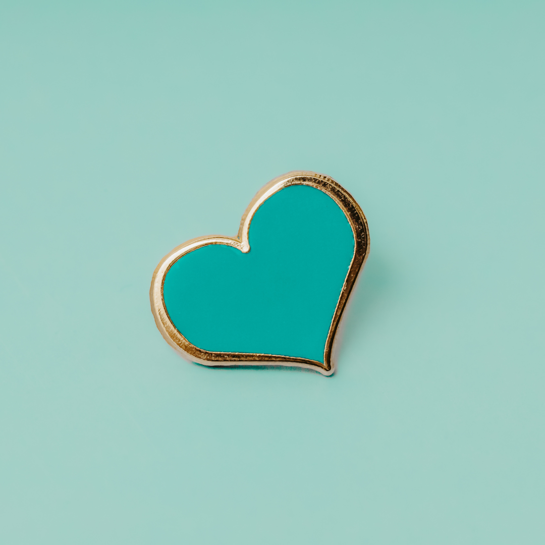 Teal Heart Enamel Pin