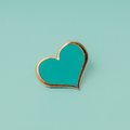 Teal Heart Enamel Pin