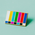 SMPTE Color Bars Pin – Hard Enamel Lapel Pin With Double Posts & Rubber Backs