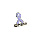 Violet Survivor Awareness Ribbon Enamel Pin - Hodgkin's Disease Support