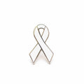 White Awareness Ribbon Enamel Pin