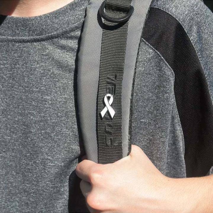 White Awareness Ribbon Enamel Pin