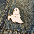 White Ghost Glow in the Dark Enamel Pin