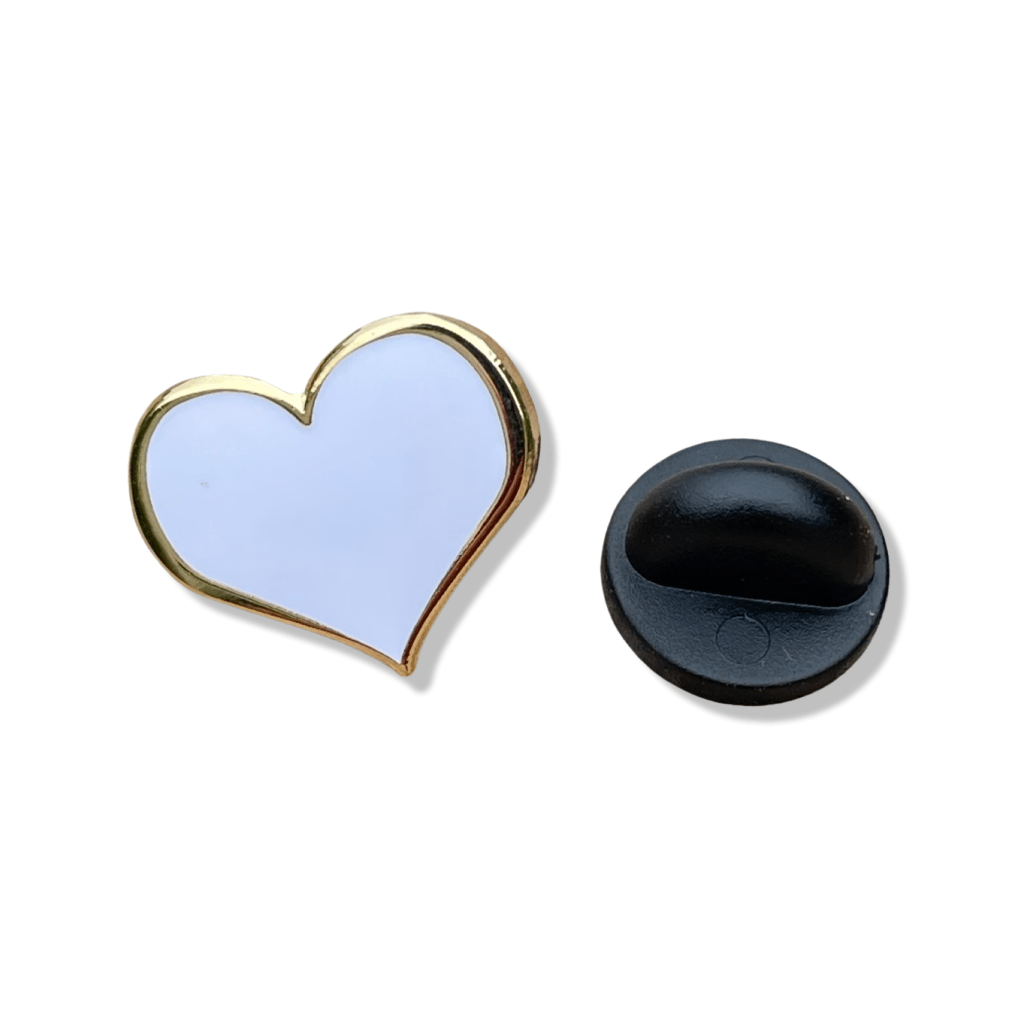 White Heart Enamel Pin