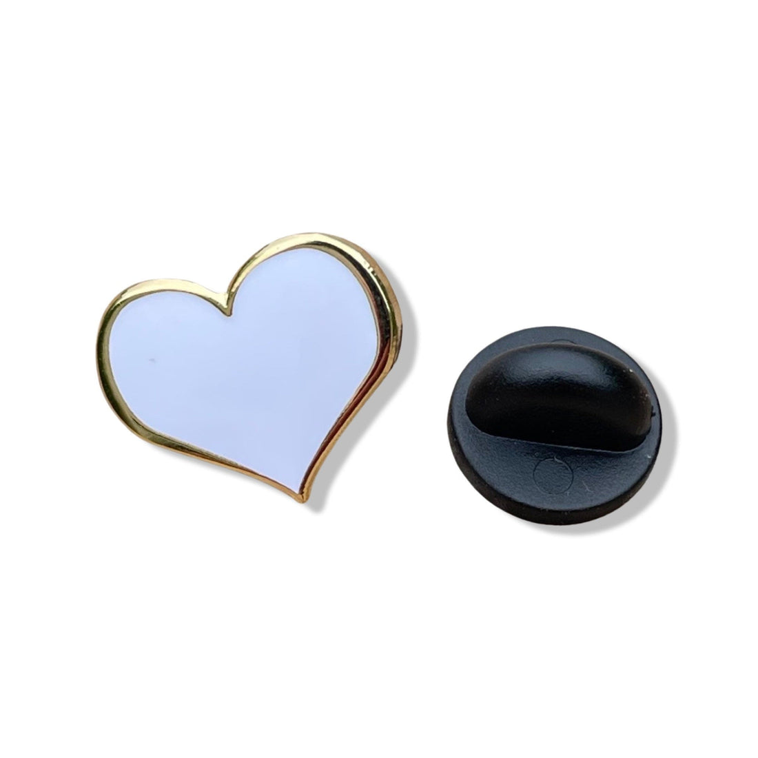 White Heart Enamel Pin – ¾-inch Everyday Symbol of Love & Peace (Also 1 and ½-inch)