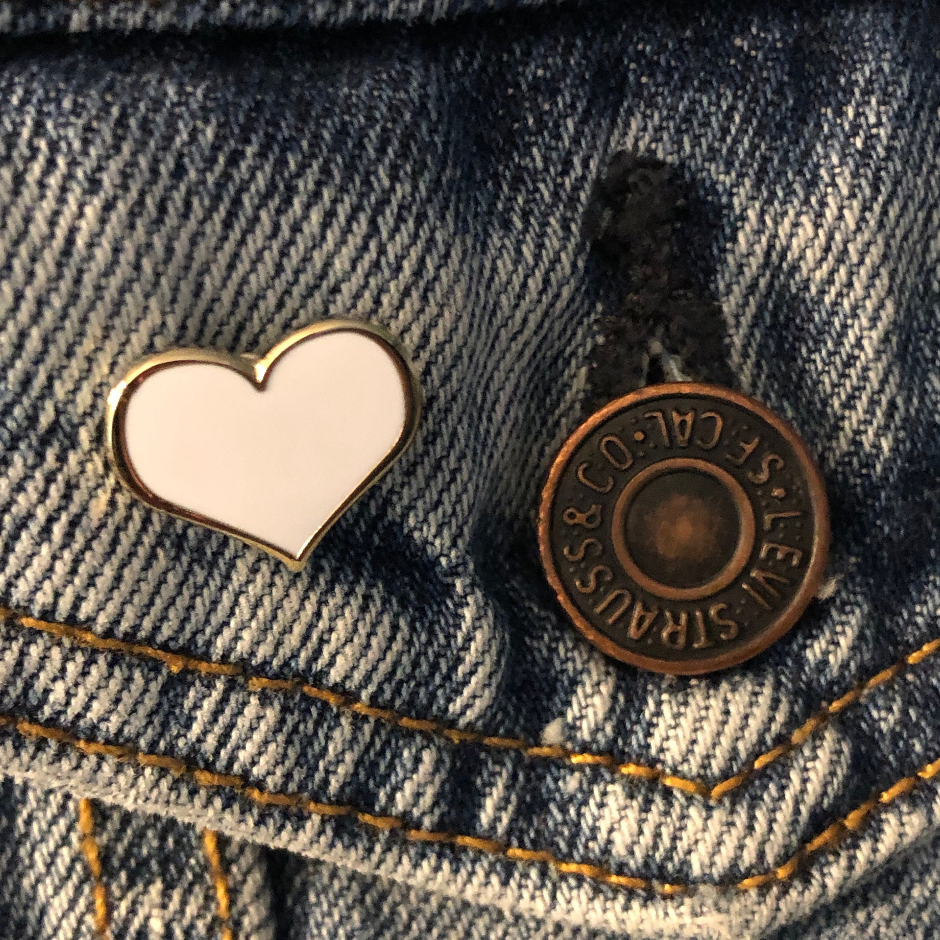 White Heart Enamel Pin – 1-inch Purity, Hope & Memorial Gift (Also ¾ and ½-inch)