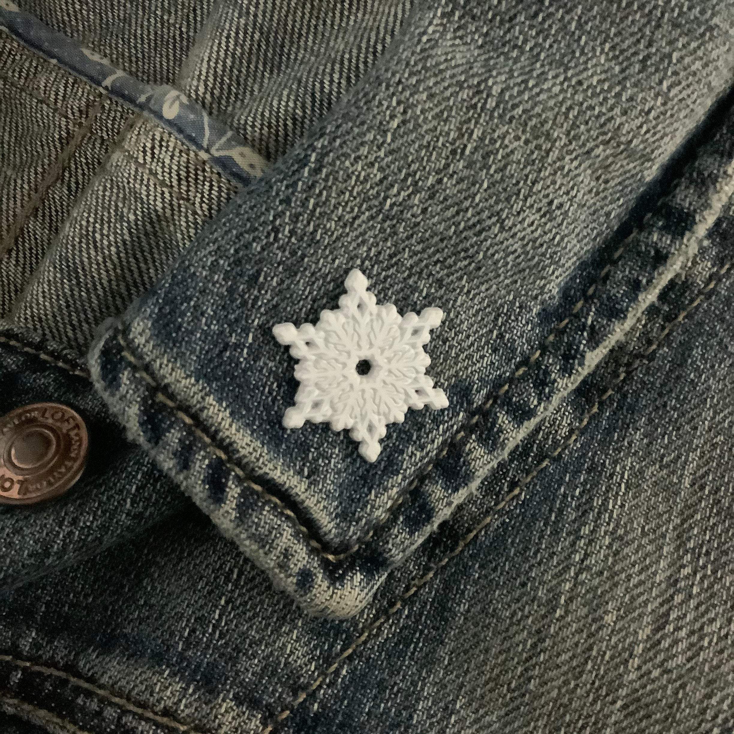 White Snowflake Enamel Pin