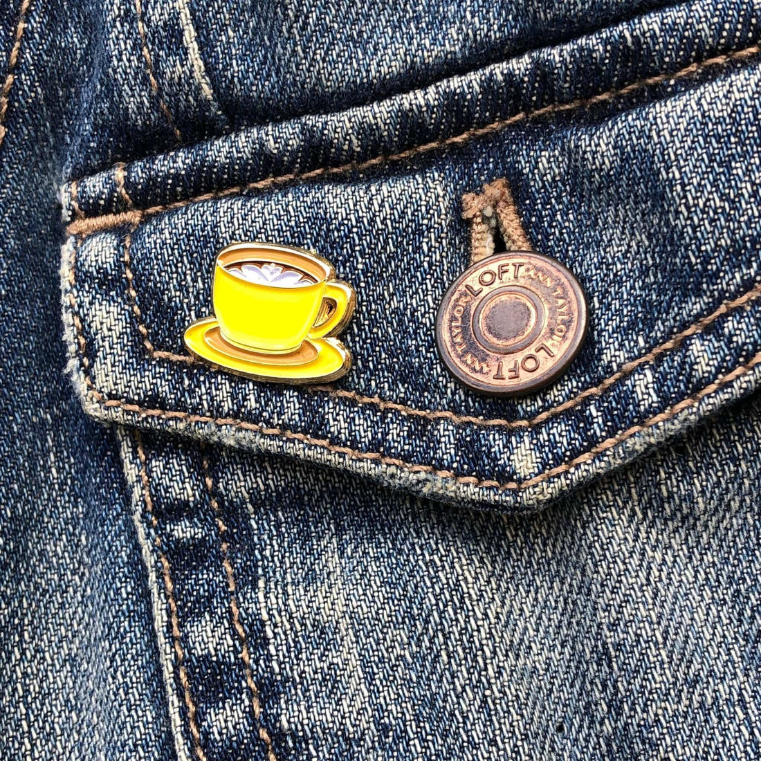 Yellow Coffee Cup Enamel Pin Hard Enamel Lapel Pin