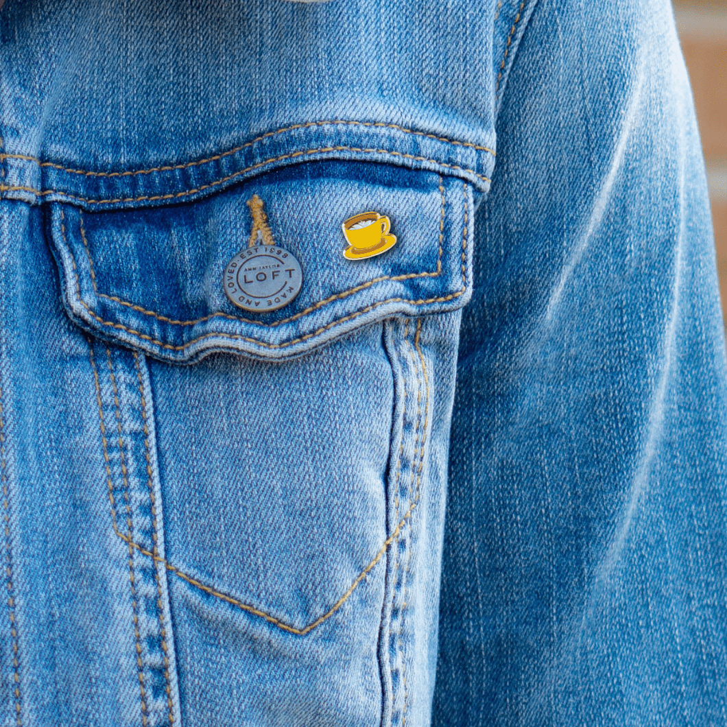 Yellow Coffee Cup Enamel Pin Hard Enamel Lapel Pin