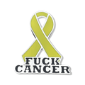 Yellow Fuck Cancer Ribbon Pin