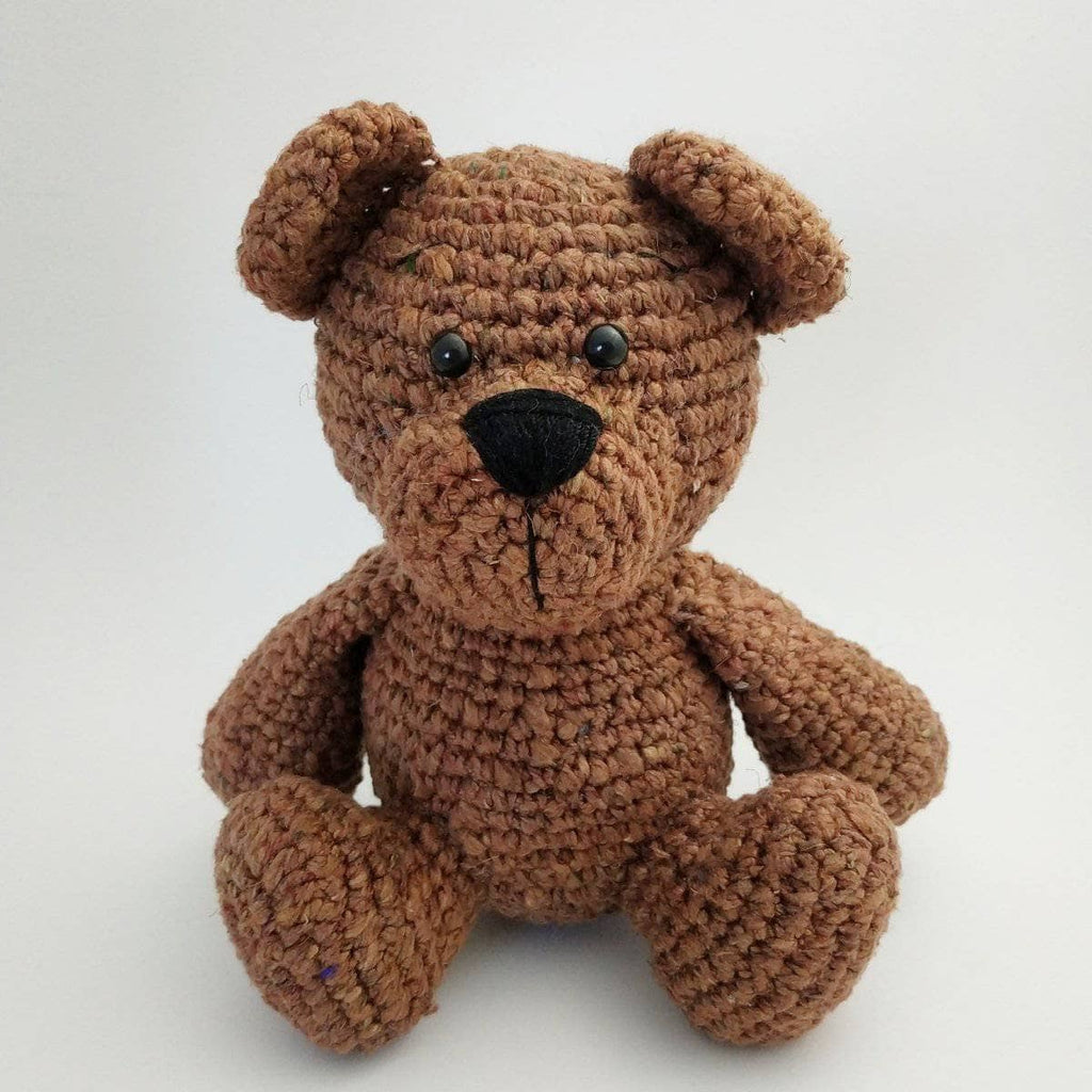 Brown Bear Amigurumi Crochet Kit with Recycled Silk Yarn