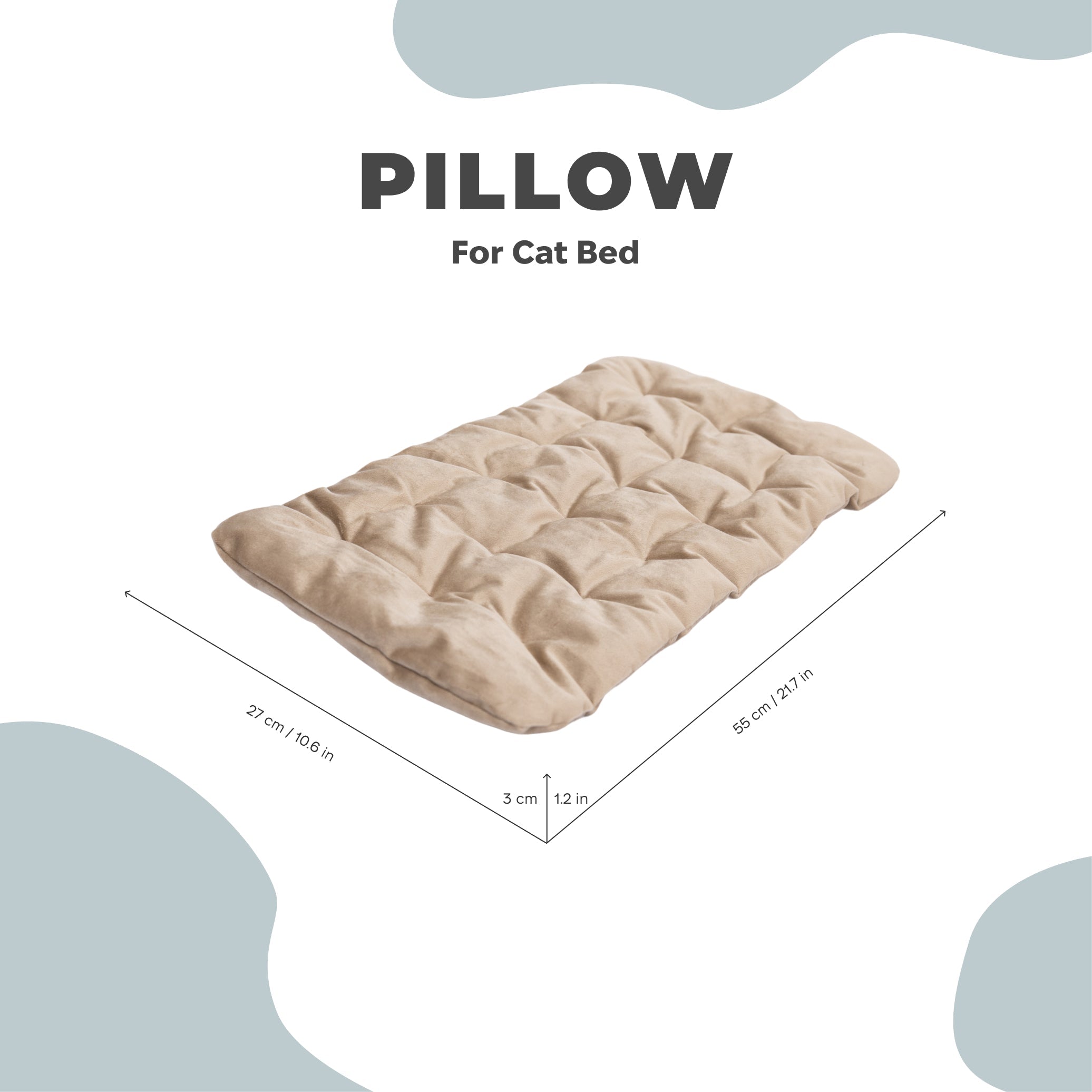 Plush Sleeping Cat Pillow in Brown for Feline Comfort and Support