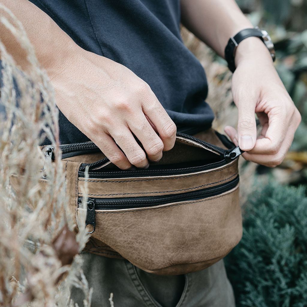 Handmade Brown Leather Fanny Pack | Waist Bag