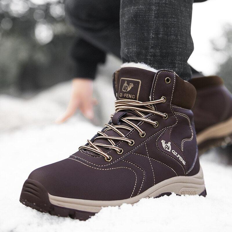 Waterproof Men's Winter Snow Boots with Reflective Detail