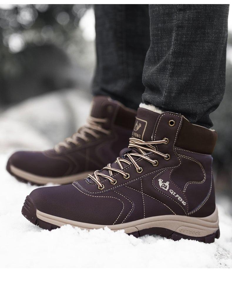 Waterproof Men's Winter Snow Boots with Reflective Detail
