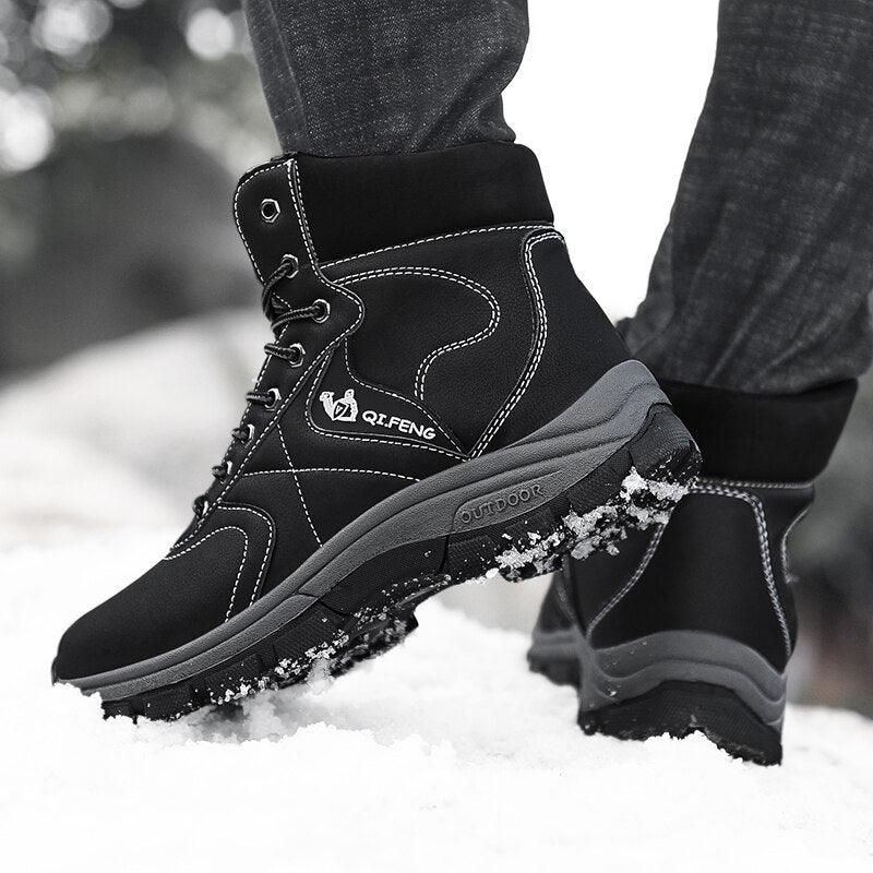 Waterproof Men's Winter Snow Boots with Reflective Detail