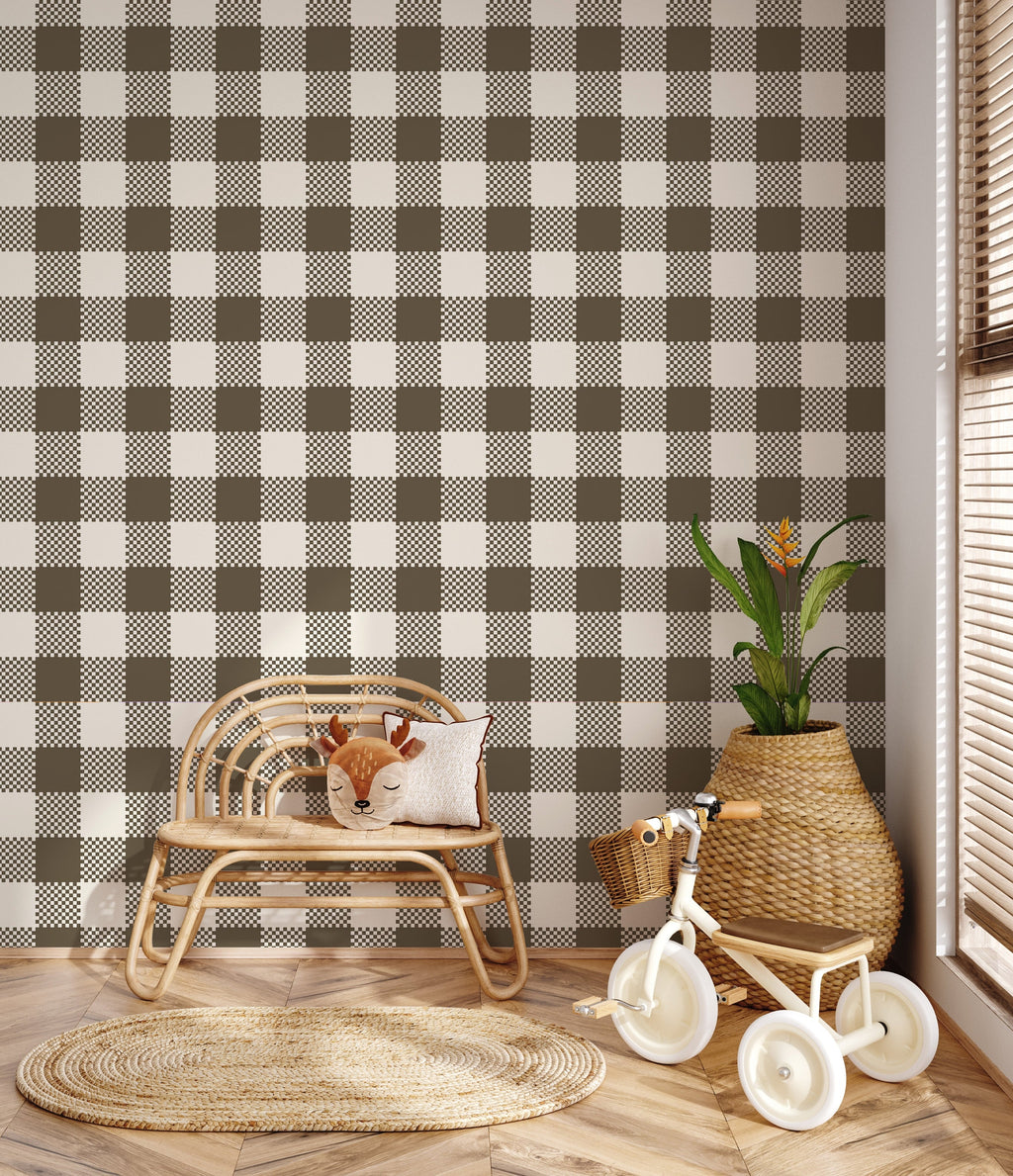 Stetson Geometric Wallpaper, Classic Blue and White