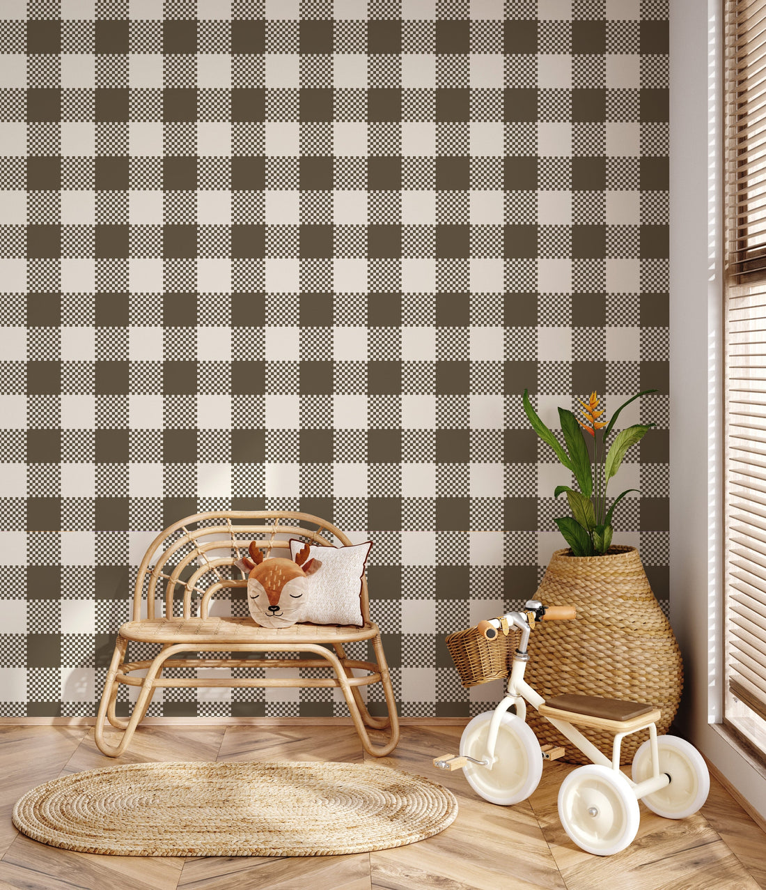 Stetson Geometric Wallpaper, Classic Blue and White