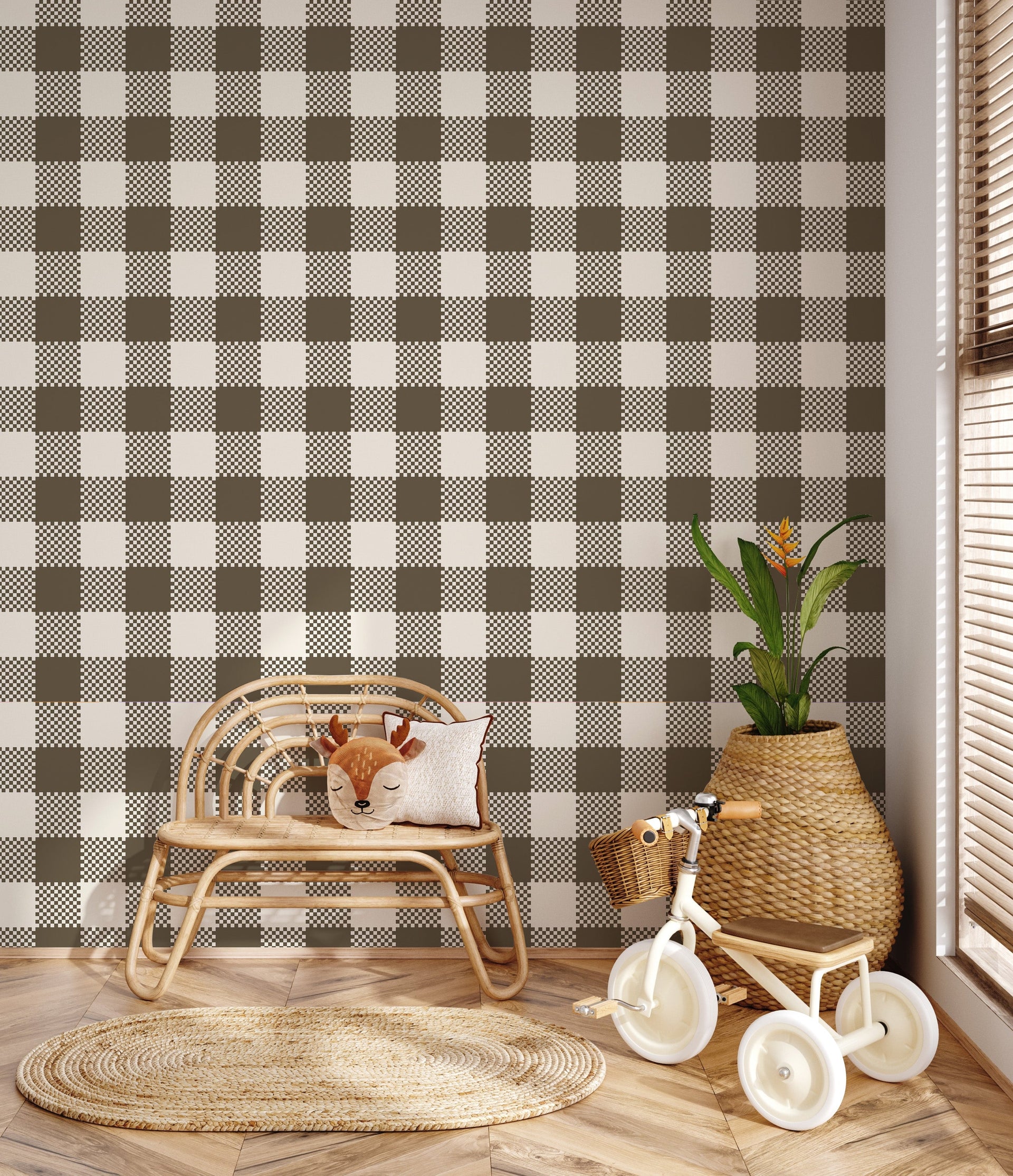 Stetson Geometric Wallpaper, Classic Blue and White