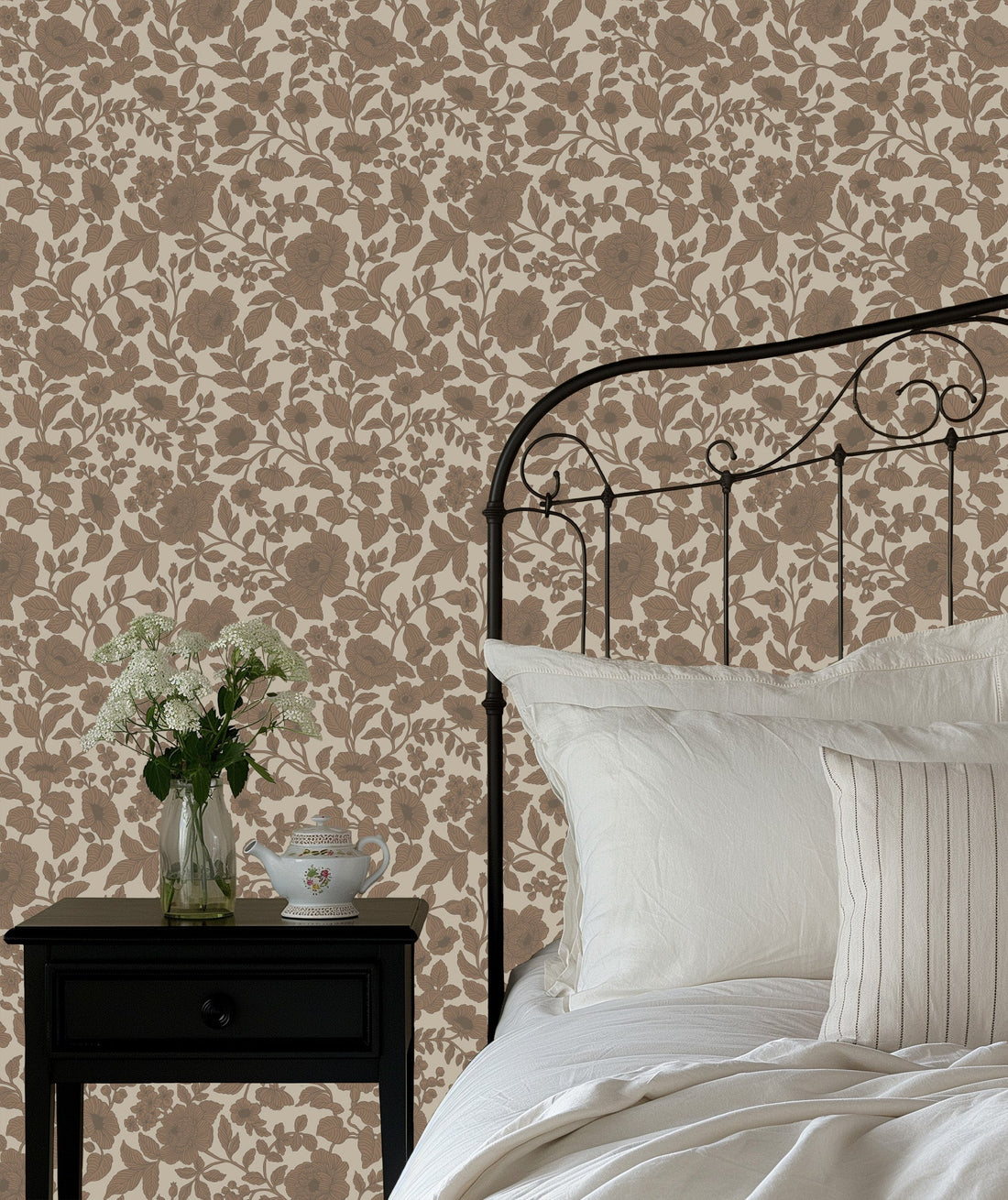 Lorraine Floral Peel and Stick Wallpaper by Daphne and Sage