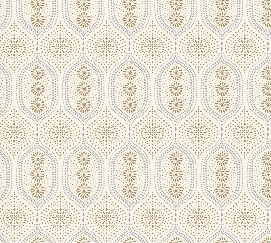 Holloway Geometric Wallpaper - Bohemian Off-White, Beige, and Taupe