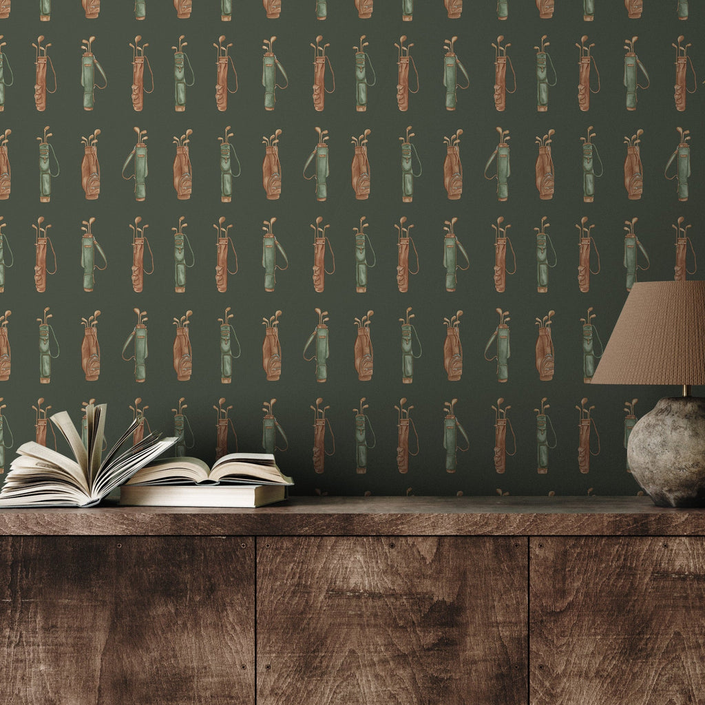 Woods Removable Wallpaper in Green and Brown