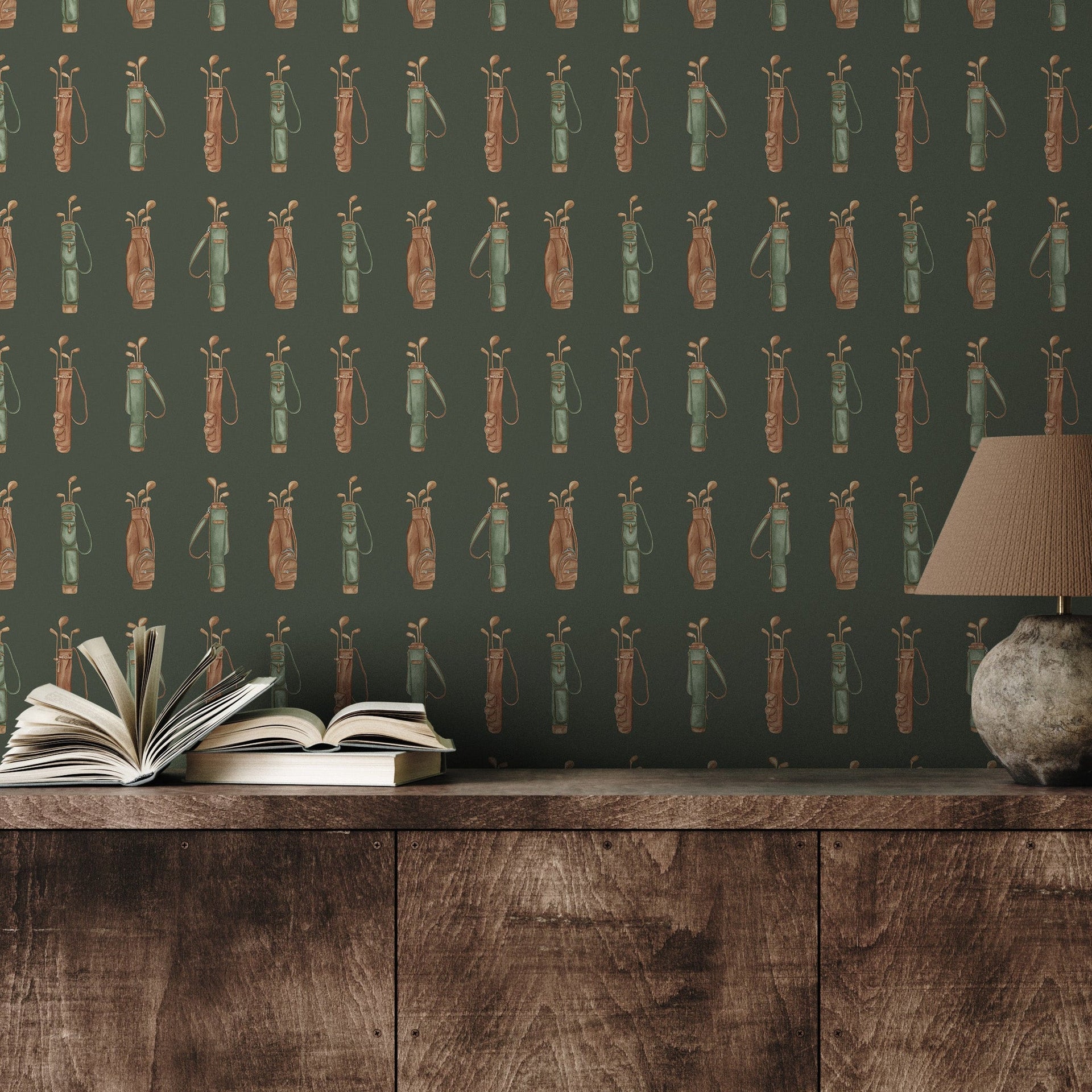 Woods Removable Wallpaper in Green and Brown