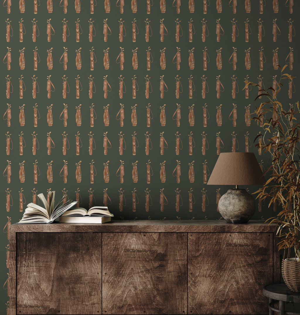 Woods Removable Wallpaper in Green and Brown