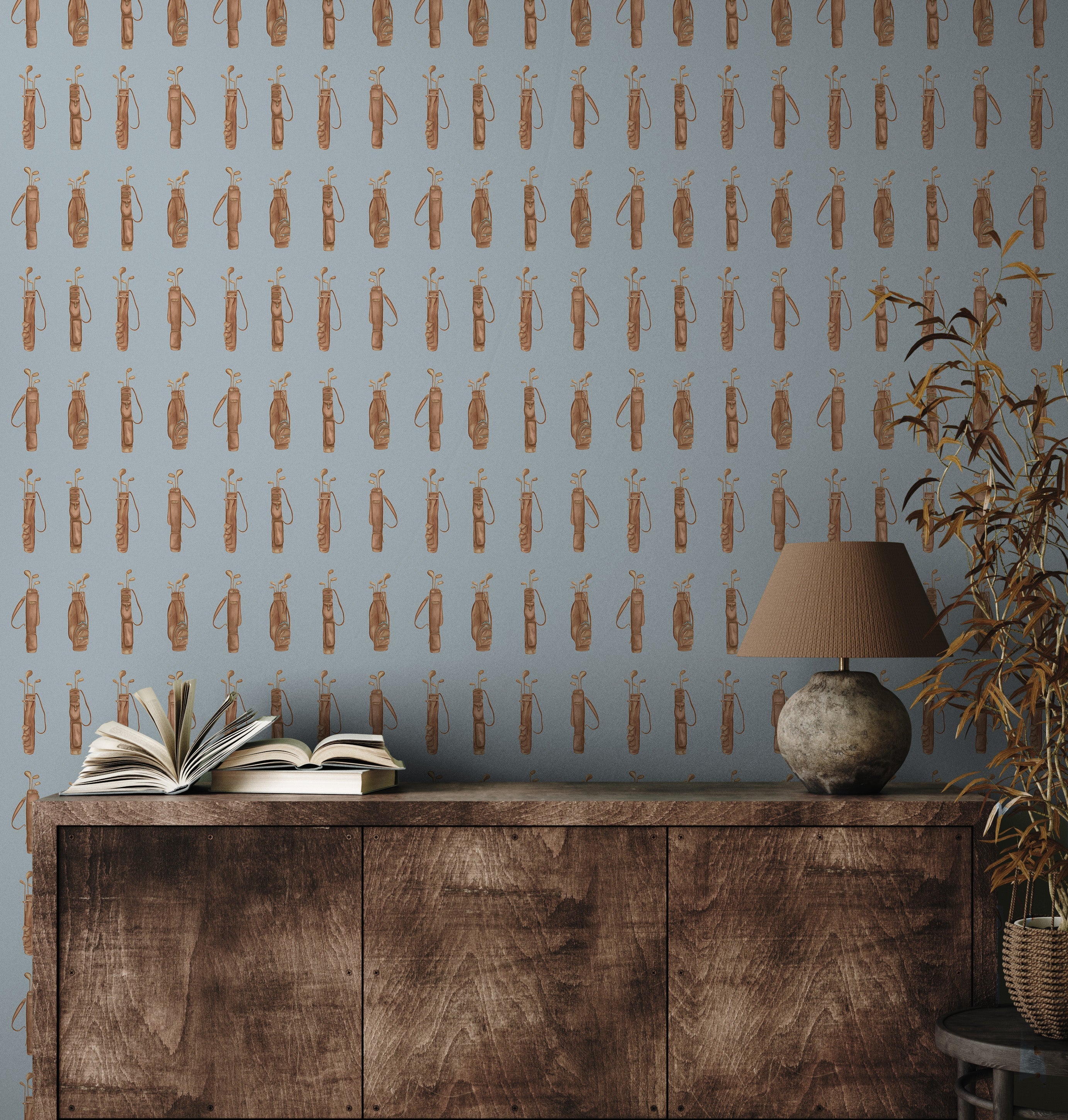 Woods Removable Wallpaper in Green and Brown