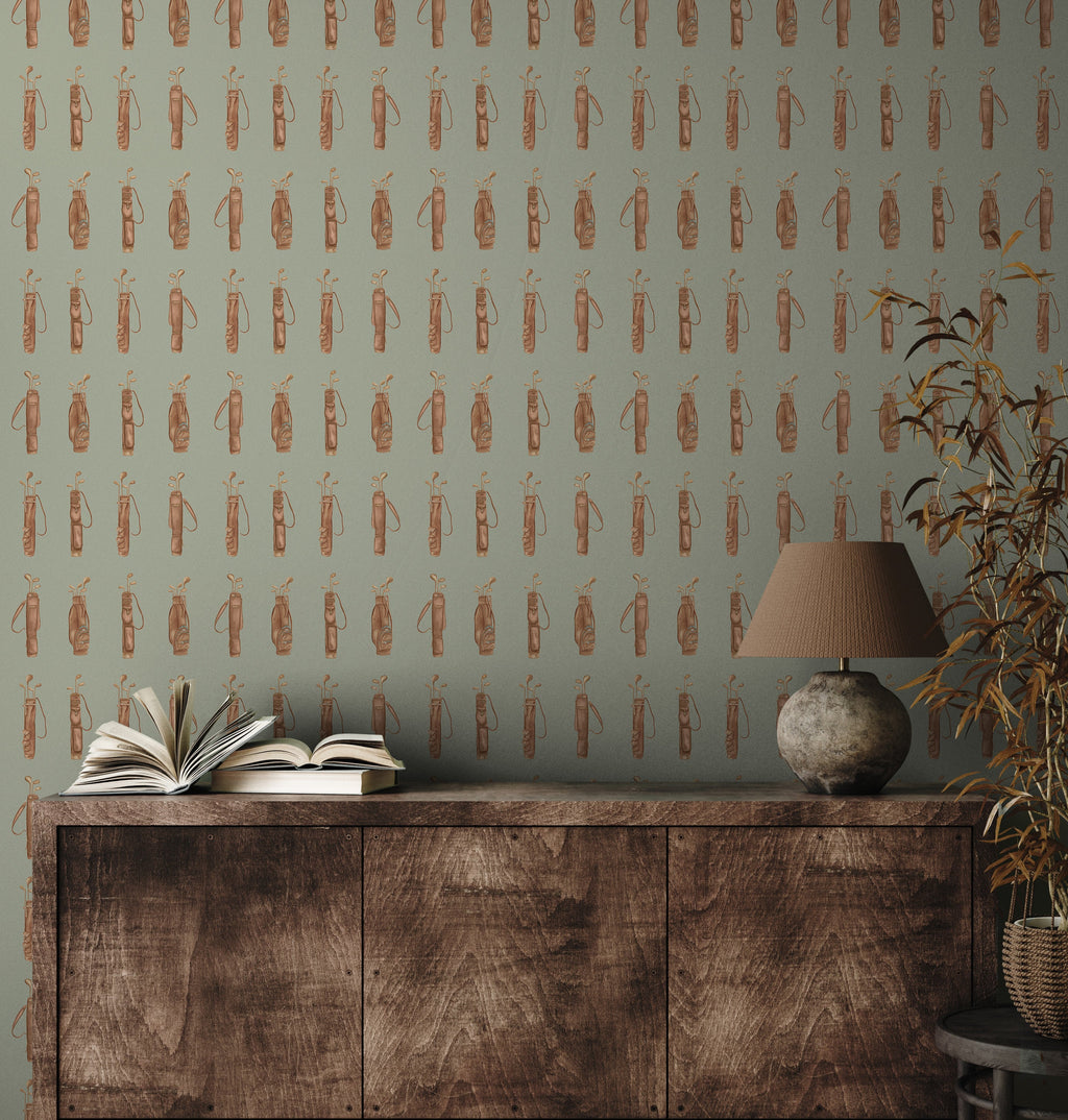 Woods Removable Wallpaper in Green and Brown