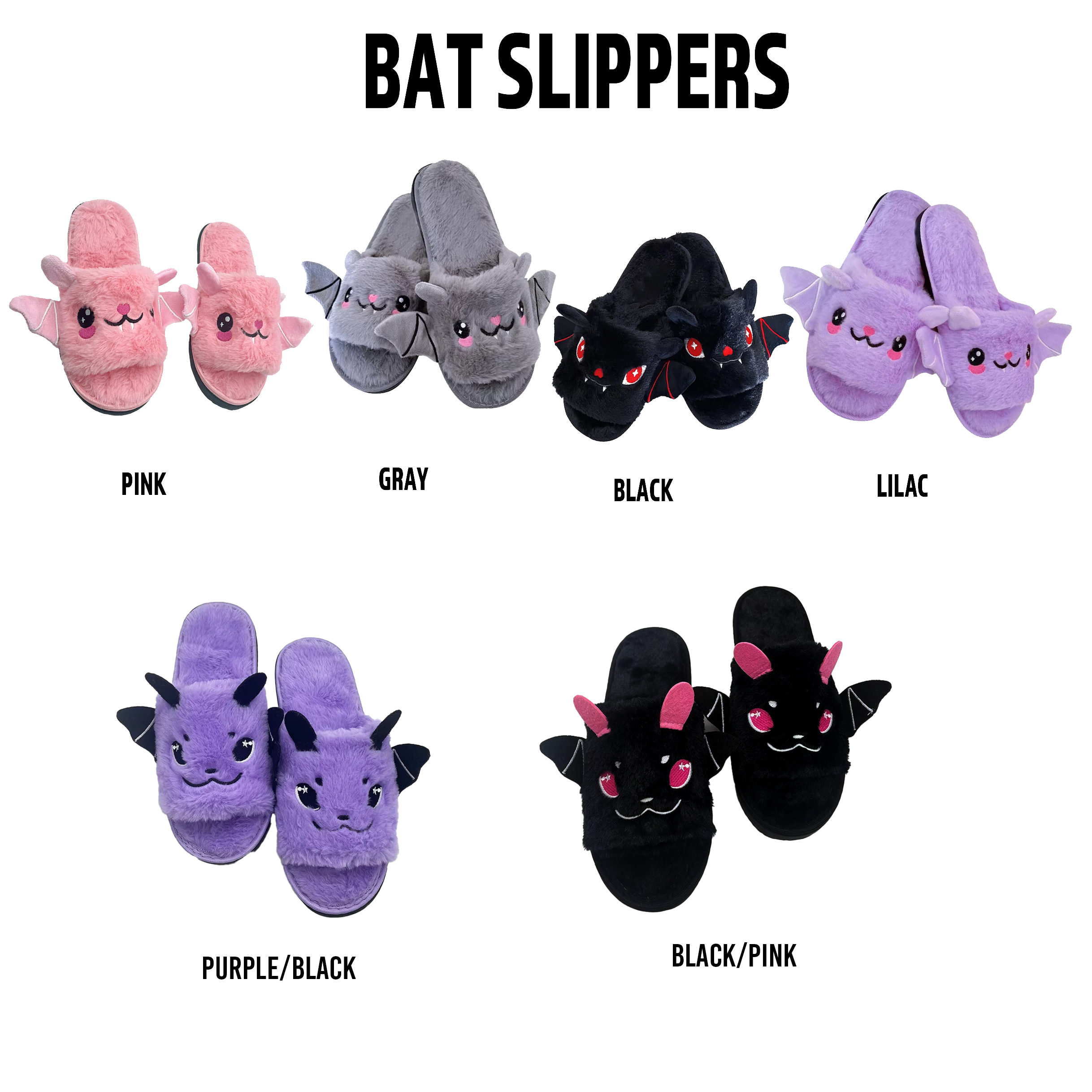 Bat Slippers Men, Women, Children