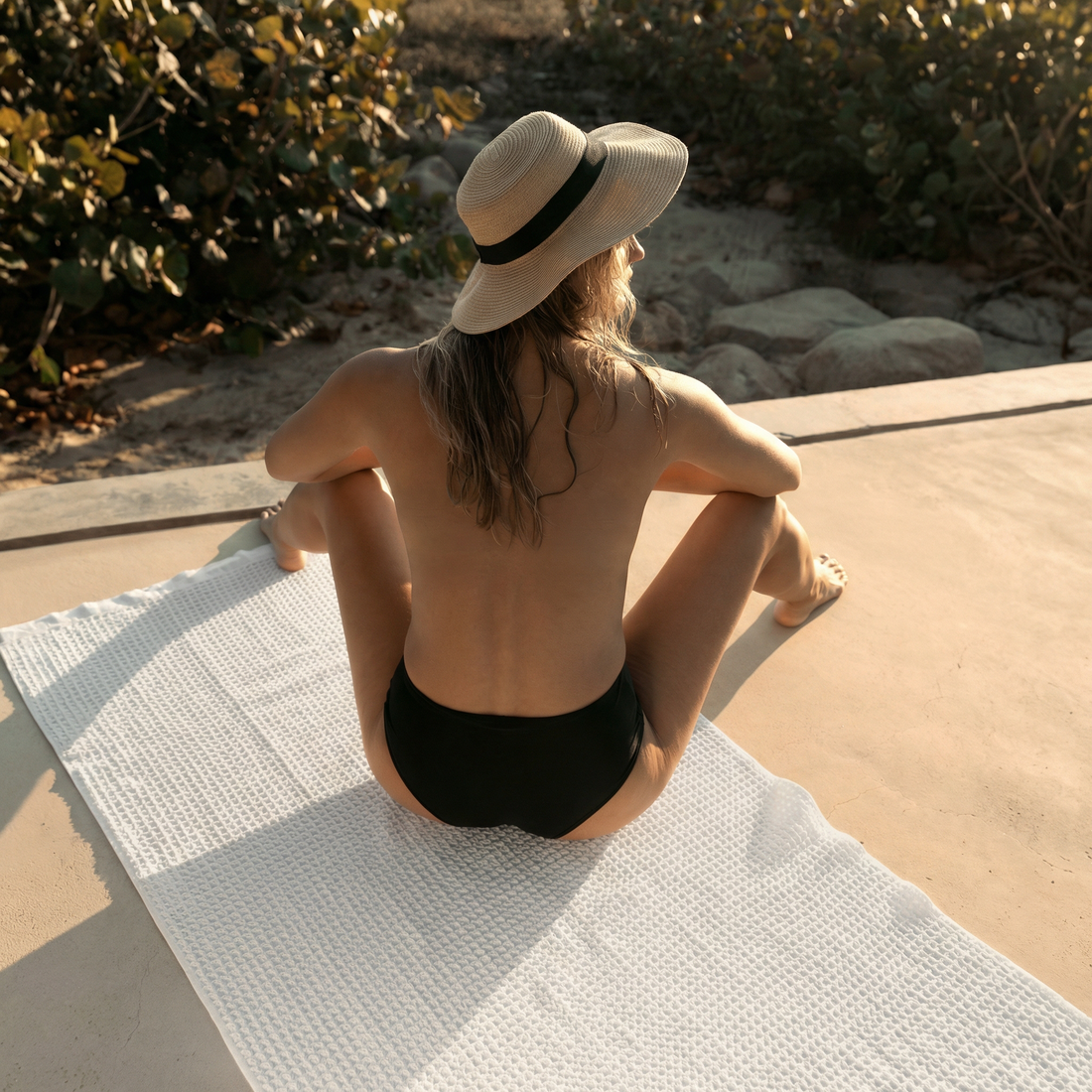 Sedona White Cotton Waffle Weave Bath Towel