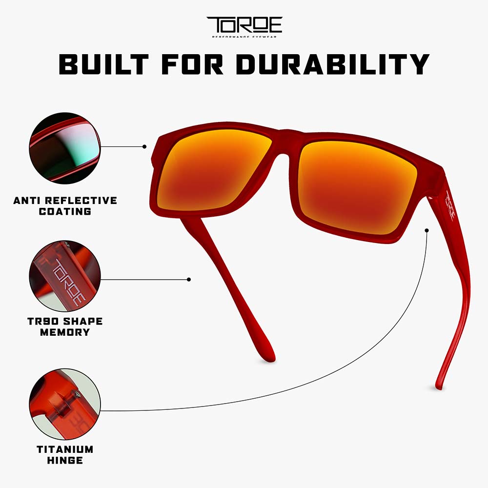 Frost Red Polarized Mirrored Sunglasses for Water Sports