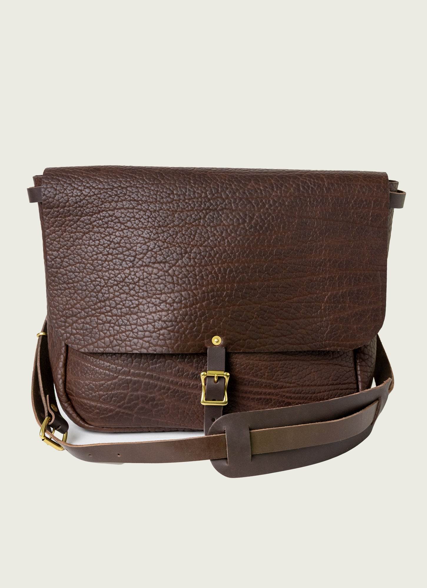 Tough Bullhide Messenger Bag Tan Brown