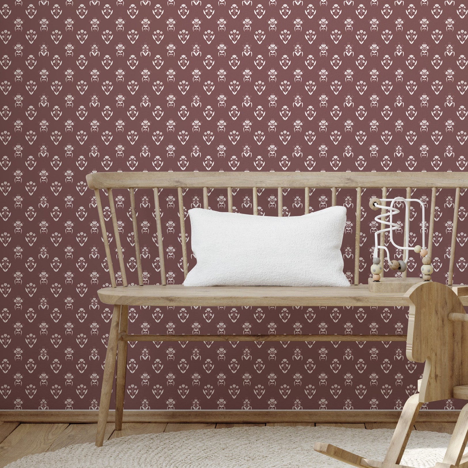 Laina pattern removable wallpaper roll by Quirky Paisley Designs for modern home decor