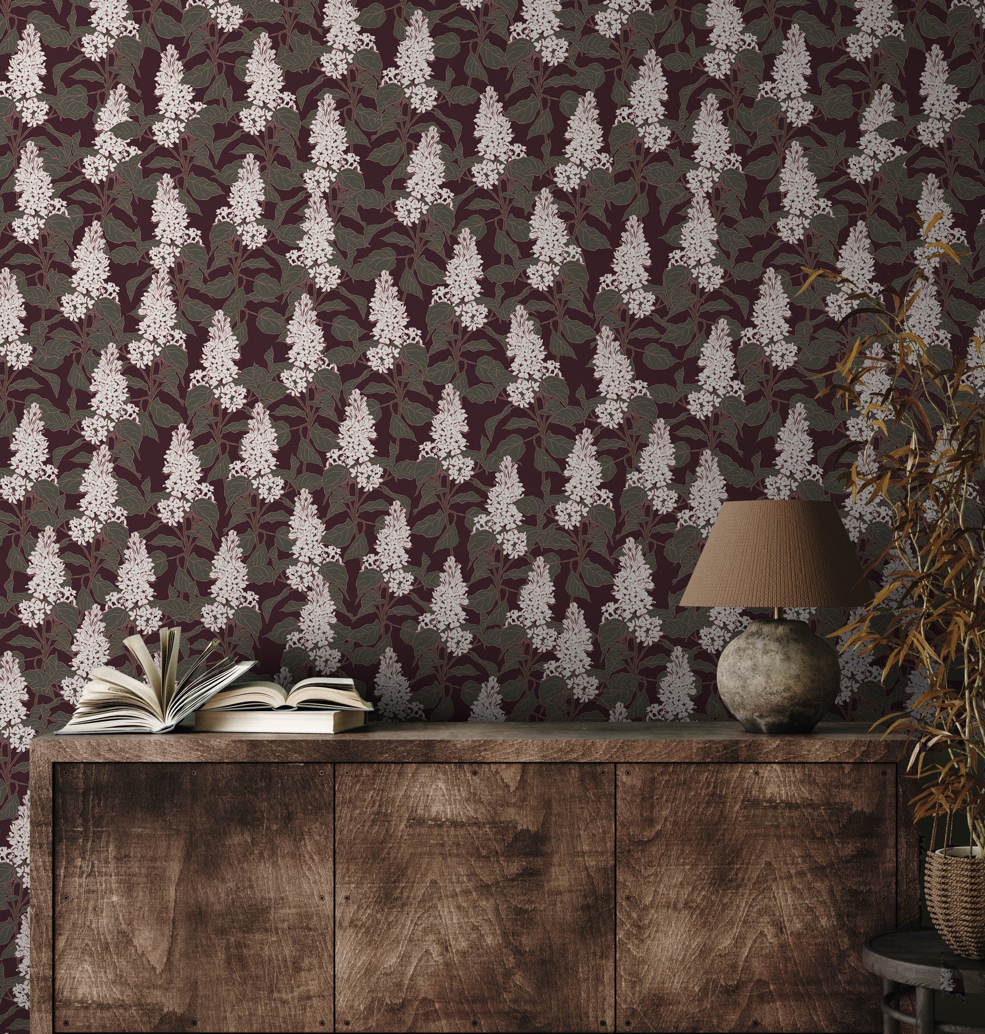Lilac Floral Peel and Stick Removable Wallpaper for Modern Home