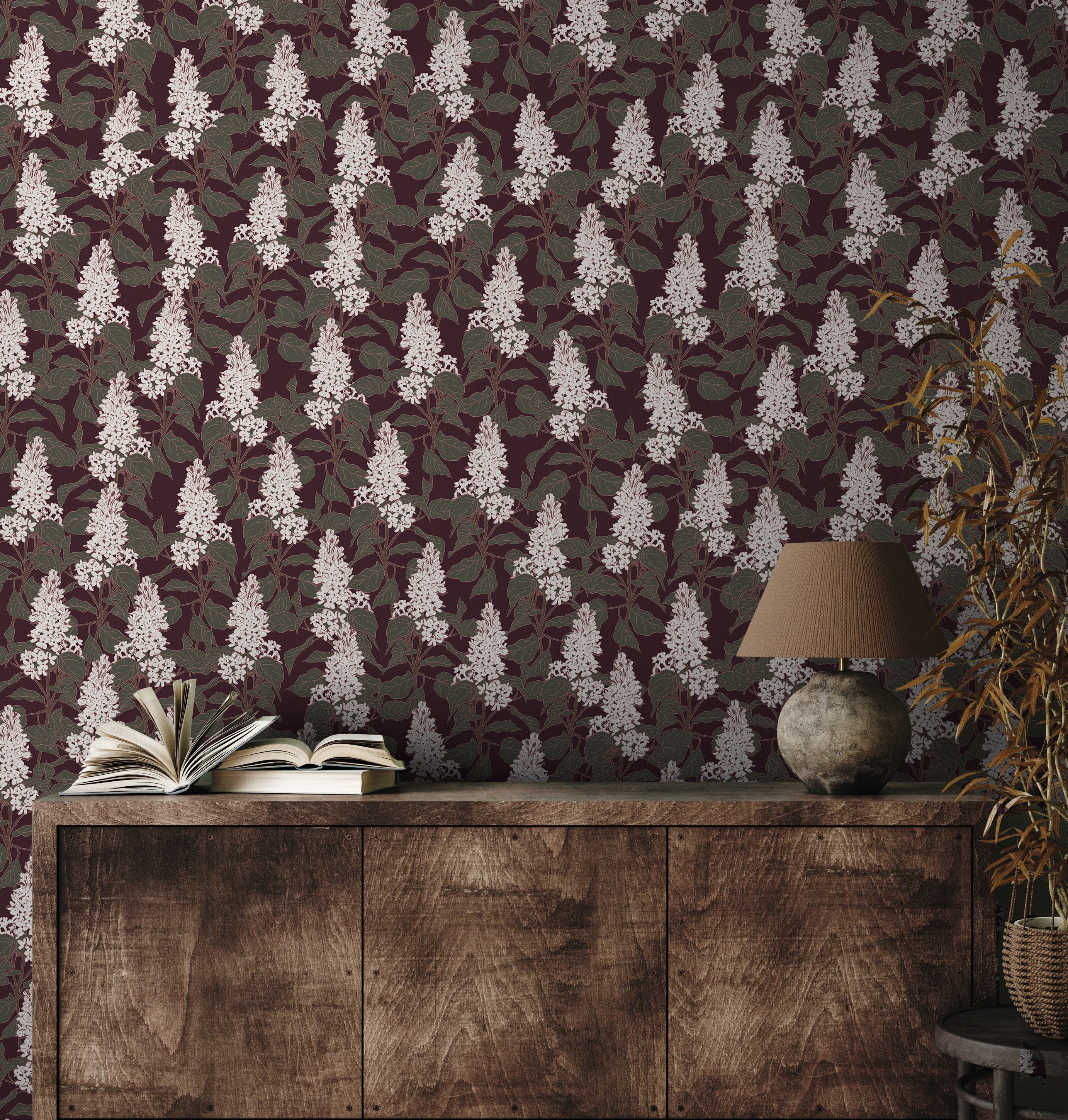 Lilac Floral Peel and Stick Removable Wallpaper for Modern Home