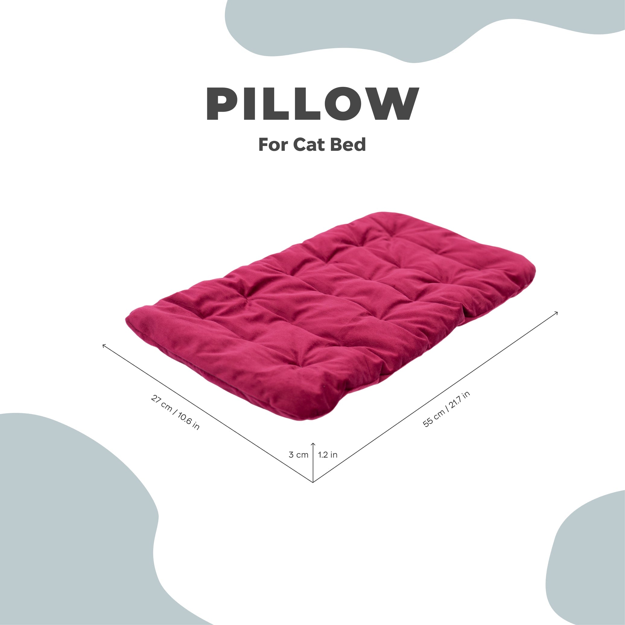 Plush Sleeping Cat Pillow in Burgundy for Feline Comfort and Support