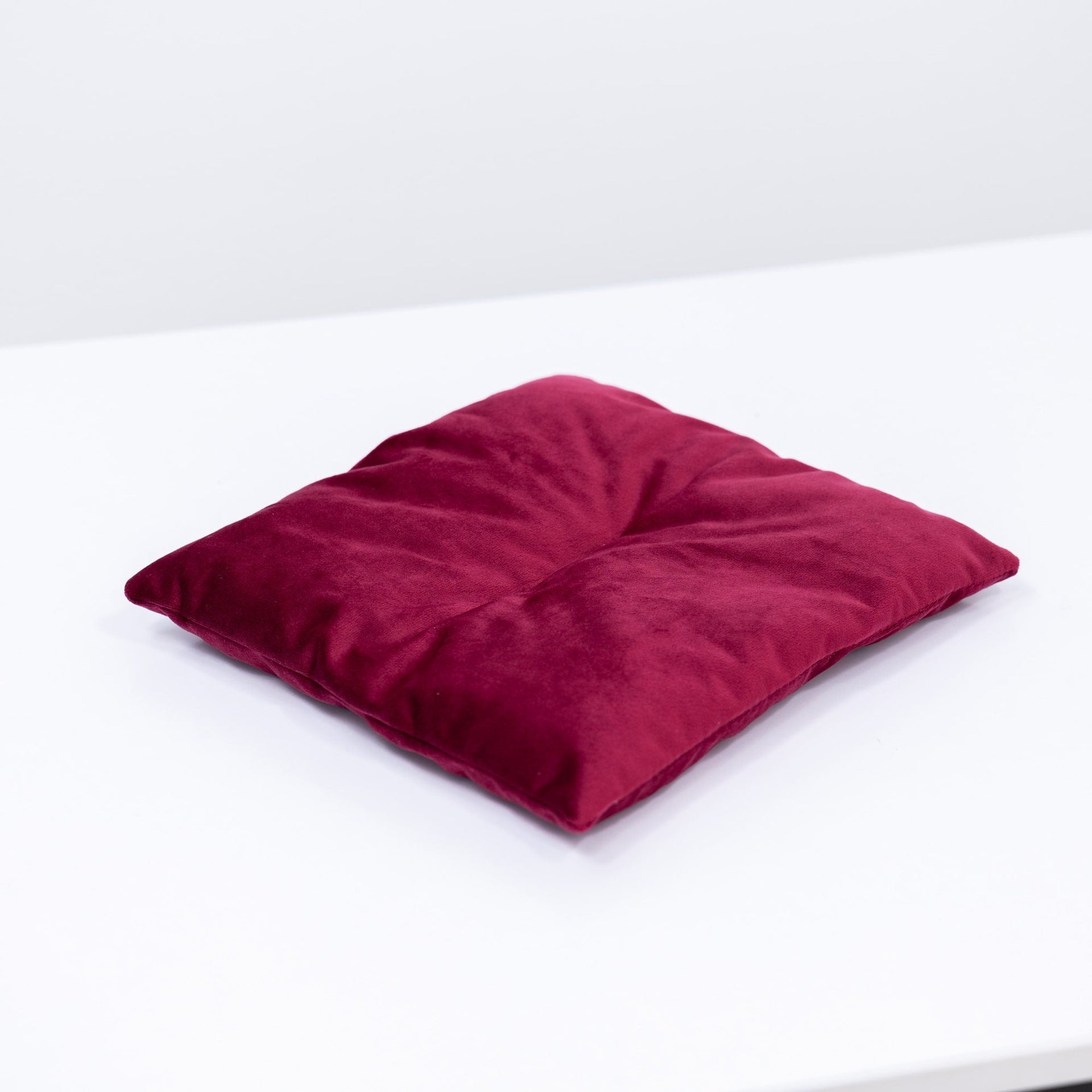 Plush Cat Cushion Pillow - Burgundy Pet Bedding