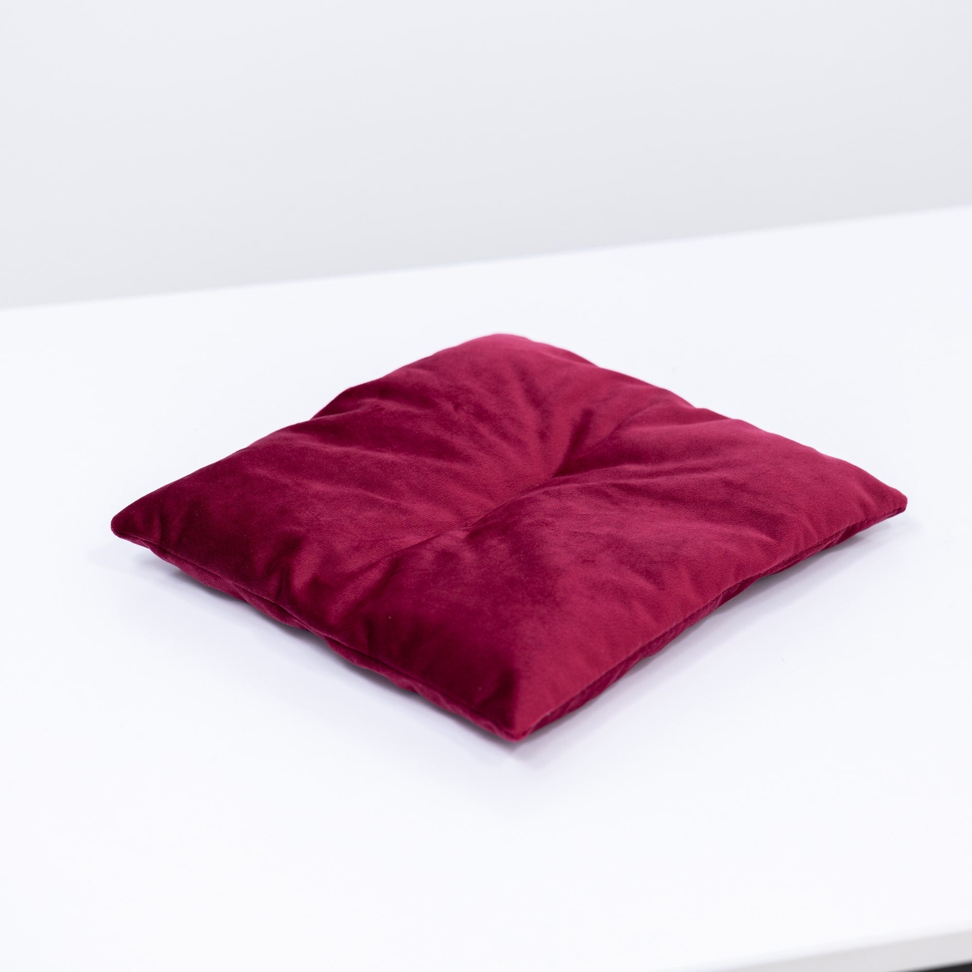 Plush Cat Cushion Pillow - Burgundy Pet Bedding