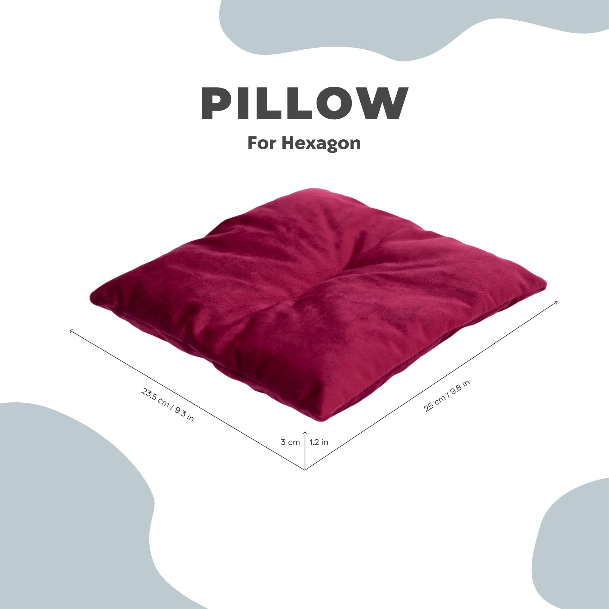 Plush Cat Cushion Pillow - Burgundy Pet Bedding
